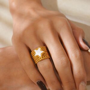 Anillo Trenza y Nácar